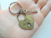 Custom Engraved Bronze Lock and Key Charm Keychain