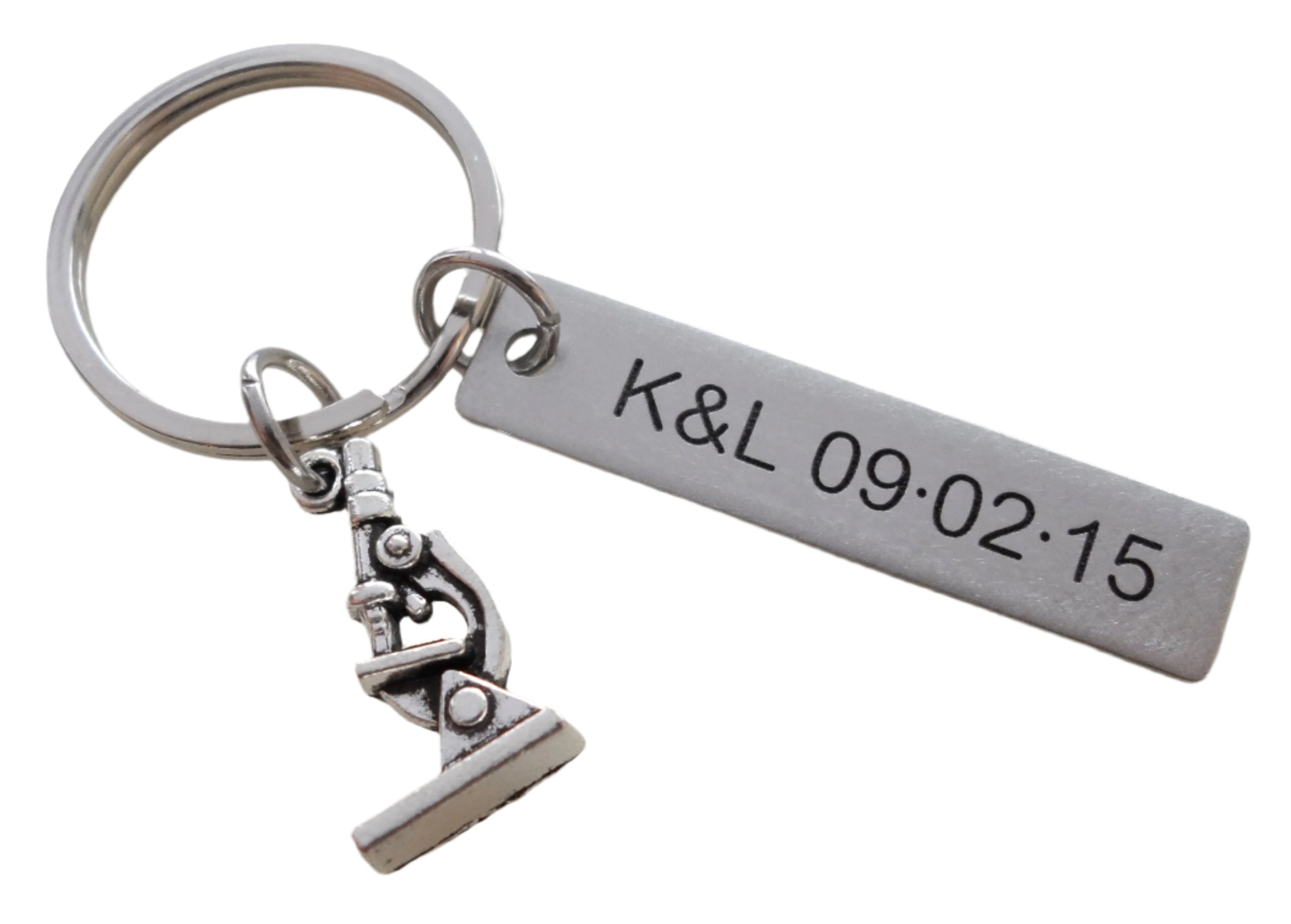 Custom Engraved Science Lab Keychain with Microscope Charm ...