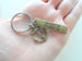 Personalized Bronze Anchor Keychain with Custom Engraved Tag; Couples Keychain