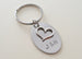Personalized Steel Oval Keychain Hand Stamped with Couples Initials with Clover Charm; Couples Keychain, Customized