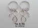 Personalized Double Infinity & ASL I Love You Hand Charm Keychains with Letter Charms; Couple Keychains, Best Friends Keychains
