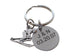 Personalized Skiing Keychain and Steel Circle Disc Custom Engraved, Gift for Couples, or Instructors