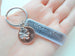 Personalized Aluminum Keychain Engraved with "Lucky In Love" & Penny With Clover Charm Anniversary Gift