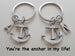Anchor Keychain Set - You're The Anchor In My Life; Couples Keychains