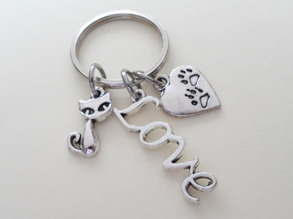 Cat Lover Keychain, Cat Memorial Keychain, Animal Shelter Volunteer Gift Keychain, Animal Rescue Volunteer, Humane Society Thank You Gift