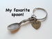 Bronze Spoon Keychain - My Favorite Spoon, Charm Keychain, Custom Engraved Tag Option