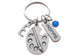 Art Palette Charm Keychain with "Inspire" Tag Charm, Add-on Letter and Birthstone Charm Options