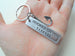 Hook Keychain With Custom Engraved Aluminum Tag; Couples Keychain