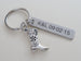 Cowboy Boot Charm Keychain with Custom Engraved Stainless Steel Tag