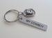 Cowboy Hat Keychain with Custom Engraved Stainless Steel Tag