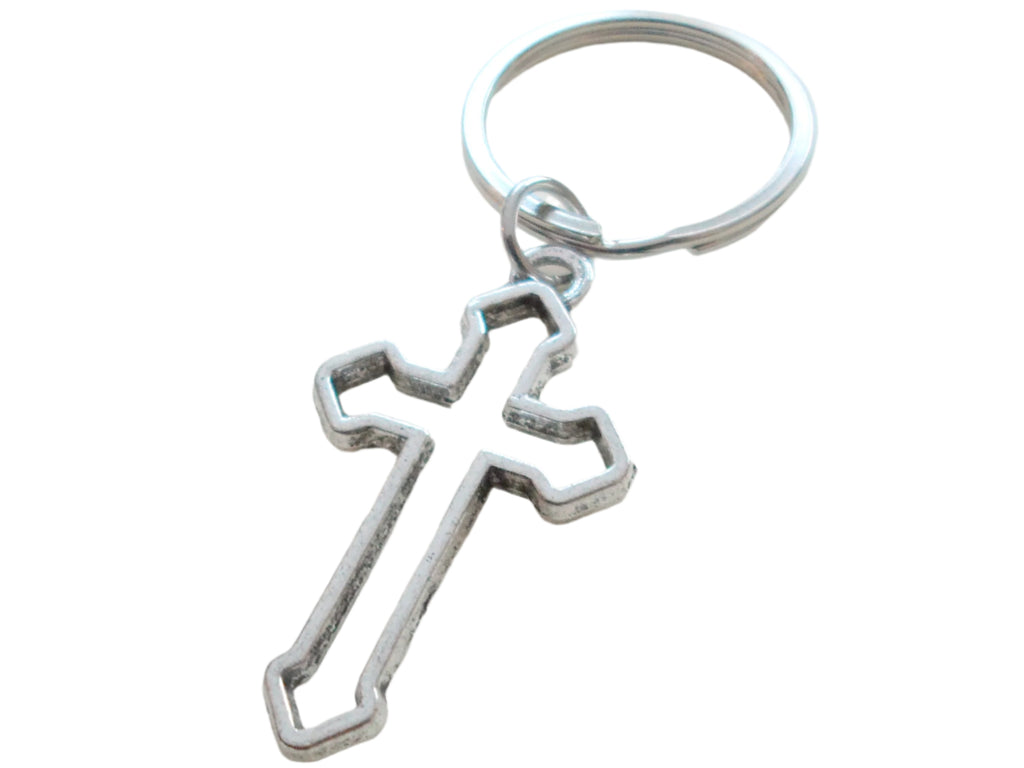 Retro Stainless Steel Cross Keychain Mens Christian Religious Knife Pendant  Spring Snap Buckle Car Keyring Vikings Norse Jewelry