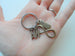 Bronze Family Tag with Infinity Symbol Keychain - For Infinity; Family Keychain