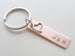 Personalized Bronze Tag Keychain Hand Stamped with Initials and Date; Handmade 8 Year Anniversary Couples Keychain