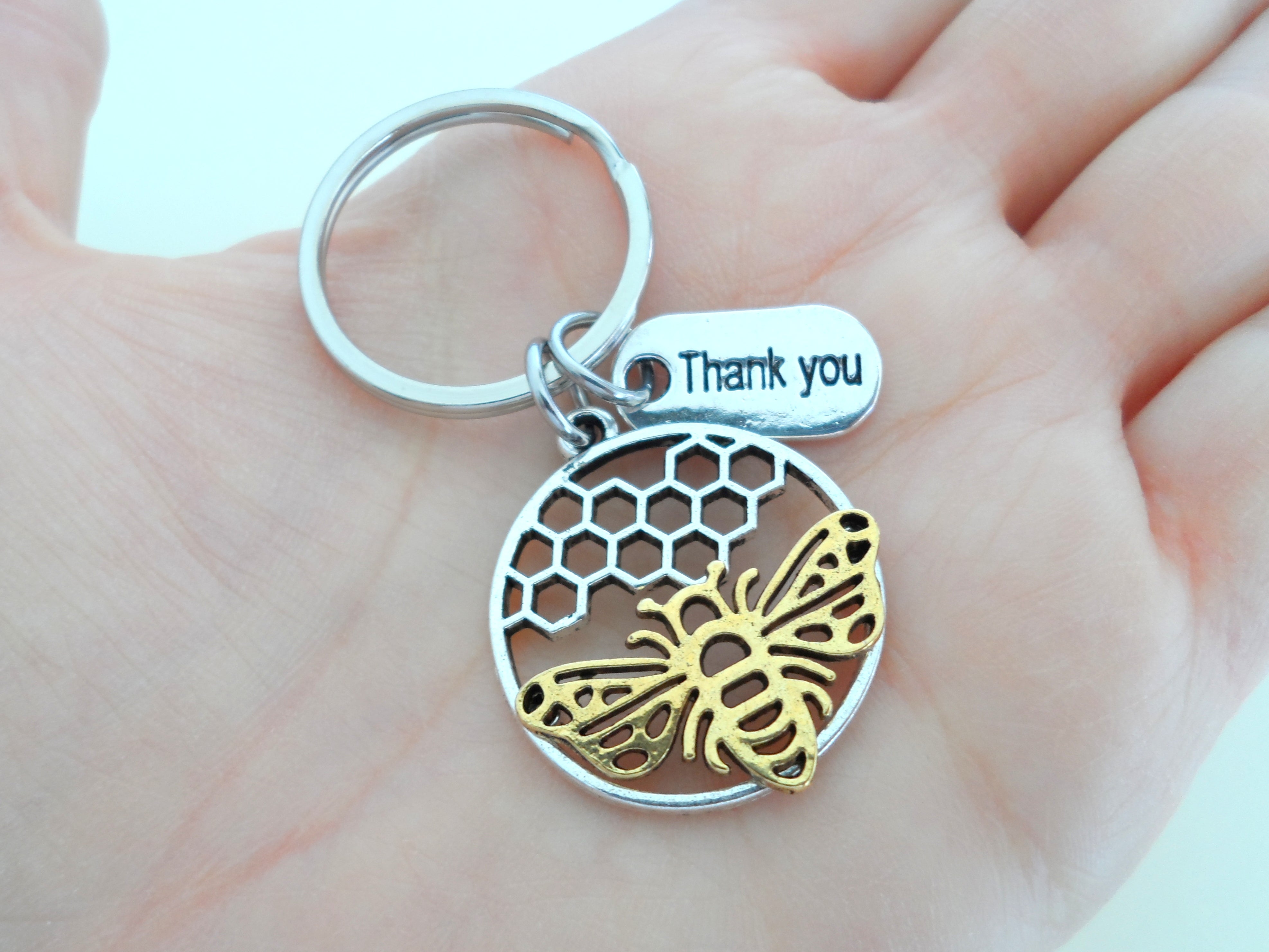 Bee Keychain, Key Charm, Bee Accessories, Cute Keychain, Wood Keychain, Bee Decor, Purse Accessories, Honey, Gift for Bee Lover, Bee