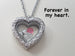 Personalized "Forever in My Heart" Stainless Steel Large Heart Locket Necklace w/ Silver Design for Baby Loss Memorial - by Jewelry Everyday