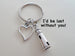 Lighthouse Keychain with Open Heart Charm - Lost Without You; Couples Keychain