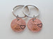 Double Keychain Set 2022 US One Cent Penny Keychains with Heart Around Year; Anniversary, Couples Keychain