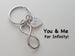 Infinity Symbol Keychain - You And Me For Infinity; Couples Keychain