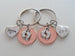 Mom & Dad Heart Charm & Baby Feet Charm Layered Over 2022 Penny Keychain Set, Mother's & Father's Keychain, Baby Shower Keychains