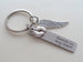 Personalized Forever in My Heart Keychain, Engraved Steel Rectangle Tag with Baby Feet and Wing Charm