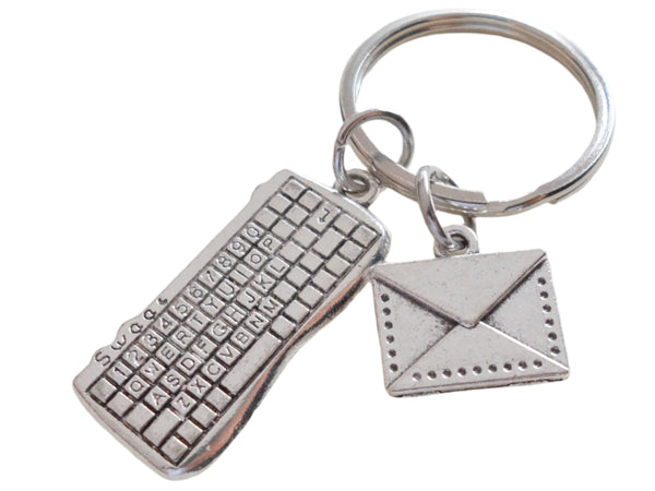 Secretary Gift Keychain, Office Staff Gift, Receptionist Gift, Work Team Thank you Gift, Computer Keyboard & Envelope Charm Keychain