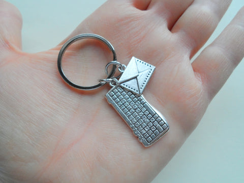 Secretary Gift Keychain, Office Staff Gift, Receptionist Gift, Work Team Thank you Gift, Computer Keyboard & Envelope Charm Keychain