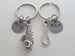 Toggle Fish and Hook Keychain Set Custom Engraved - A Great Catch, I'm Hooked on You; Couples Keychain Set