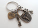 Bronze Key & Lock & Love Charm Keychain - You've Got the Key to My Heart