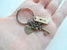 Bronze Love Key Keychain with Custom Engraved Heart Tag, Couple Keychain Gift - You've Got The Key To My Heart