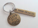 Bronze Disc Keychain with I Love You Infinity Symbol Engraving; Couples Keychain