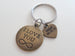 Bronze Disc Keychain with I Love You Infinity Symbol Engraving; Couples Keychain