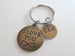 Bronze Disc Keychain with I Love You Infinity Symbol Engraving; Couples Keychain