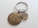 Bronze Disc Keychain with I Love You Infinity Symbol Engraving; Couples Keychain