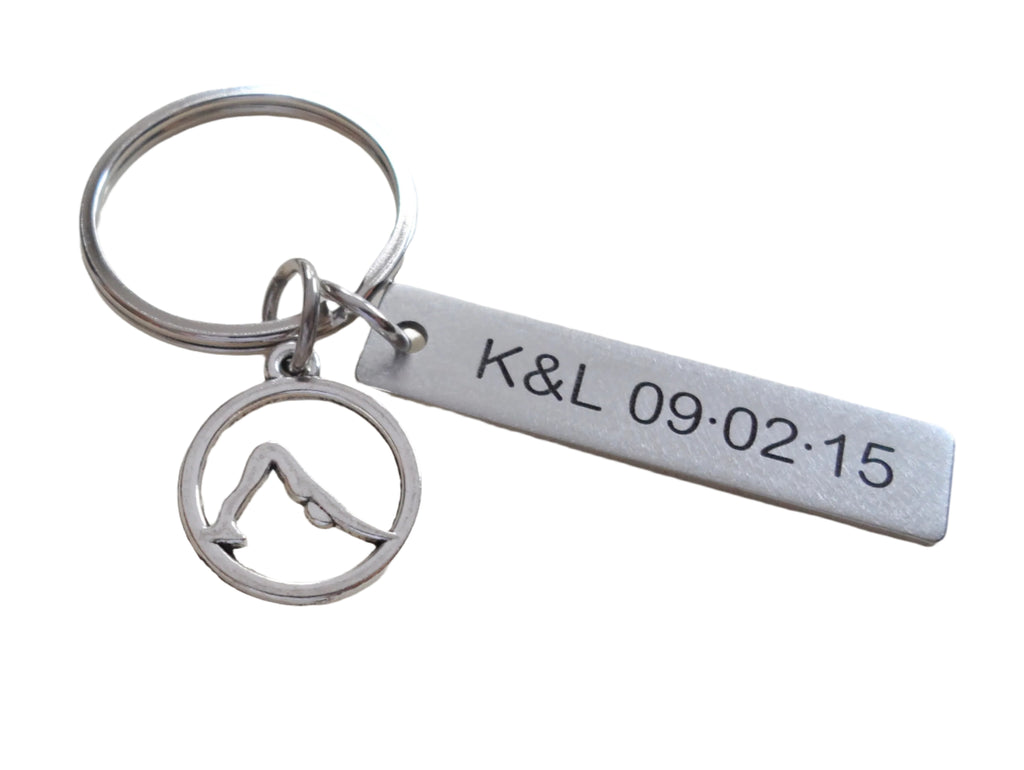 Personalized Yoga Keychain and Steel Tag Custom Engraved, Gift for Couples, or Instructors