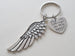 Wing Charm Keychain with "You Are Always in My Heart" Charm, Memorial Keychain