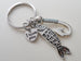 Silver Fish Charm and Hook Charm Keychain - My Dad Can Catch Anything; Father's Keychain