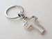 Small Cross Keychain, Religious Keychain, Personalized Letter or Birthstone Charm