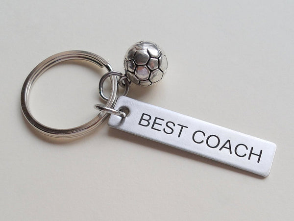 Soccer Coach Appreciation Gift • Engraved "Best Coach" Keychain | Jewelry Everyday