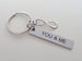 Stainless Steel Tag Keychain Custom Engraved with Infinity Charm; 11 Year Anniversary Couples Keychain