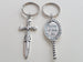 Sword and Mirror Charm Keychain Set - Our Fairytale; Couples Keychain