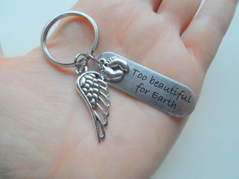 Baby Memorial Charm Keychain, Infant Loss Gift, Miscarriage Stillborn, Memorial Keychain