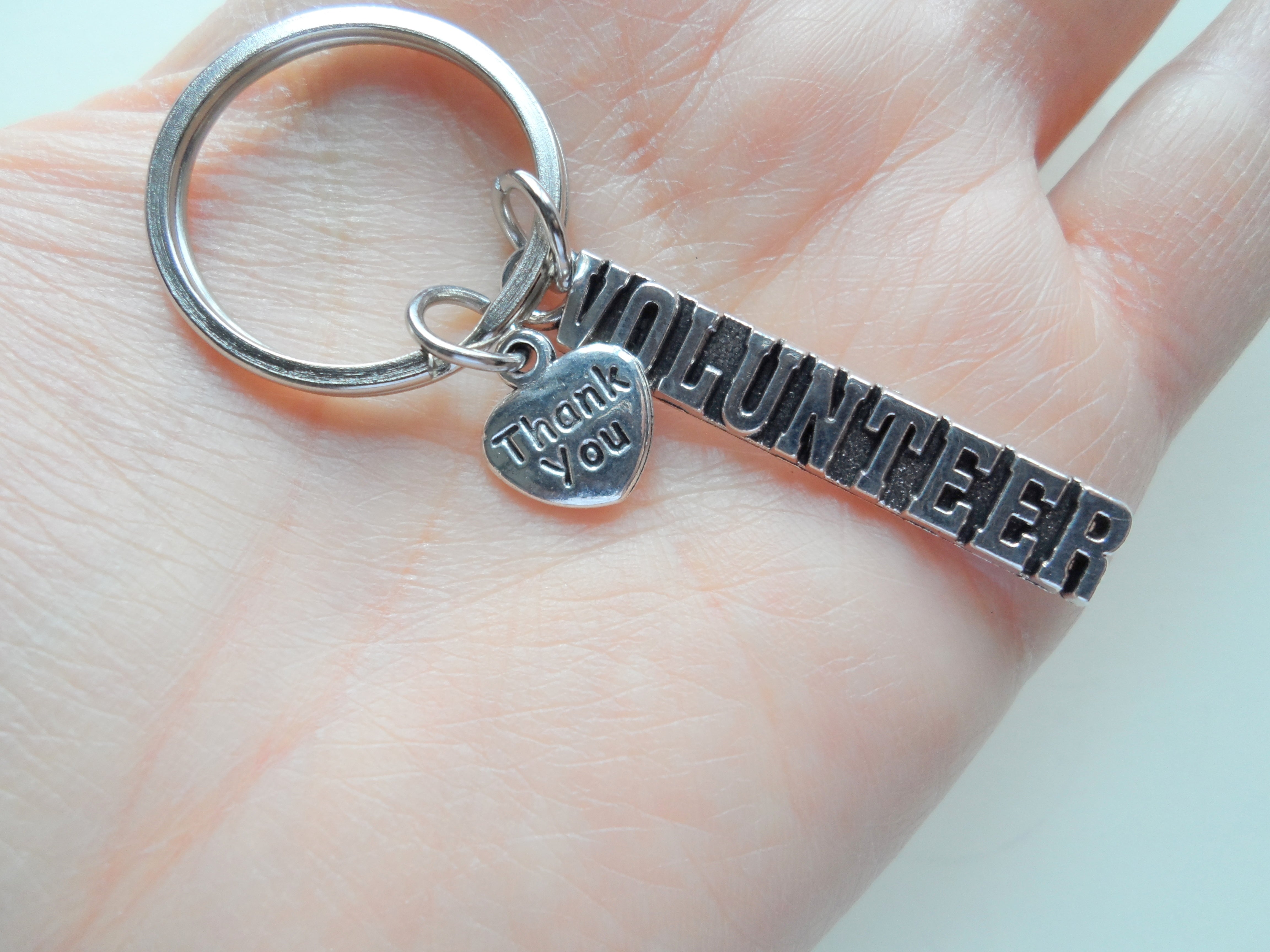 Ouligay Appreciation Keychain - Thank You Gift For Teacher, Nurse, Colleague, Volunteer, Silver