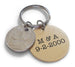 Custom Engraved Brass Disc Keychain with Nickel, 21 Year Anniversary Gift Keychain, Personalized Engraved Keychain