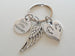 Born Into Heaven Twin Babies Memorial Keychain, Twins Feet Heart Charm & Wing Charm