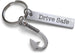 Drive Safe Engraved Steel Tag Keychain