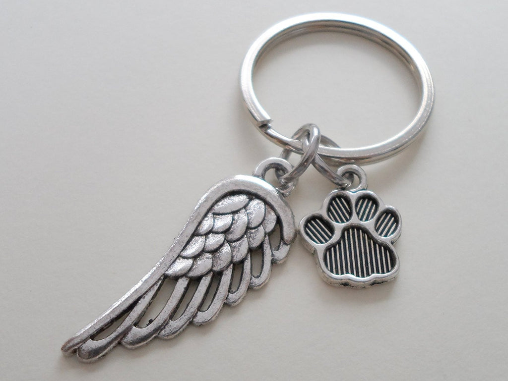 Dog Memorial Keychain • Cute Wing and Paw Charm | JE
