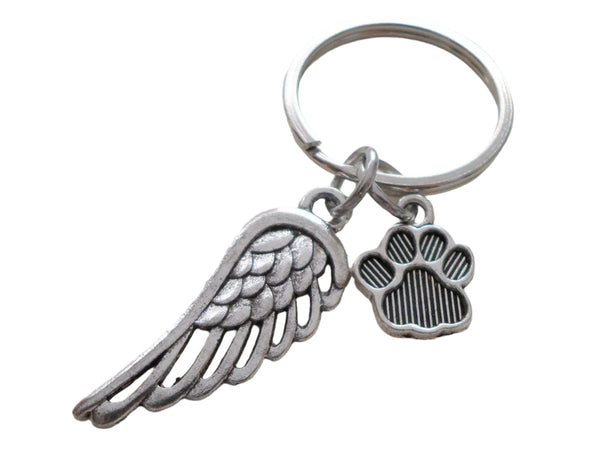 Dog Memorial Keychain • Cute Wing and Paw Charm | JE