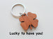 5 Year Anniversary Gift • Wood Clover Keychain - Lucky to Have You by Jewelry Everyday by Jewelry Everyday