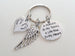 A Moment in My Tummy A Lifetime in My Heart, Twin Babies Memorial Keychain, Twins Feet Heart Charm & Wing Charm
