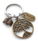 Bronze Tree Keychain Gift, Thank You & Book Charm - Thanks for Helping Our Students Grow, School Staff & Volunteers Keychain